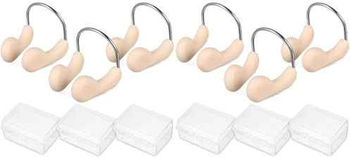 Angoily Swim Nose Clips 6 Pack Silicone Nose Plugs for Swimming Adults and Kids Comfortable Anti-Slip Nasal Protector for Diving Water Sports Training