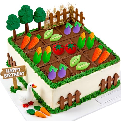 Mini Corn Carrots Peas Eggplant Cake Topper Locally Grown Baby Shower Decor