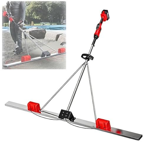 Electric Concrete Float, Concrete Vibratory Screed Vibrating Bull Float Concrete Screed Board with 6.5 FT Stainless Steel Screed Board for Vibration-Leveling Concrete Surfaces