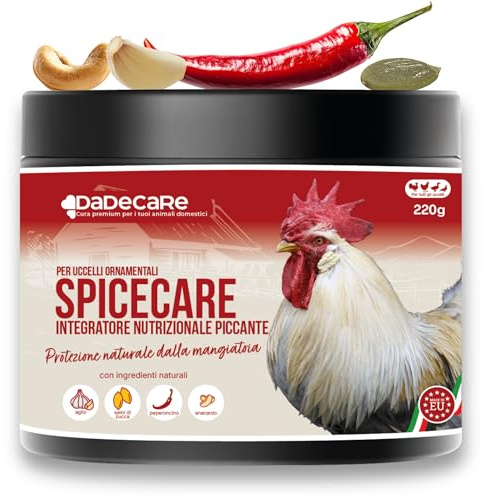 Spicecare Integratore Erbal per Galline in Polvere, con Zucca, Aglio e Chili, Mangime Complementare per l'Equilibrio Intestinale di Galline Ovaiole e Pollame da Cortile, 220 g