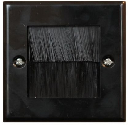 Noir Single Gang Brosse Strip Wallplate/plaque murale/Faceplate pour câble electrosmart pour fixation murale TV plasma etc.