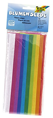 folia 91009 Seidenpapier, 500 x 700 mm, 20 G/qm, farbig sortiert
