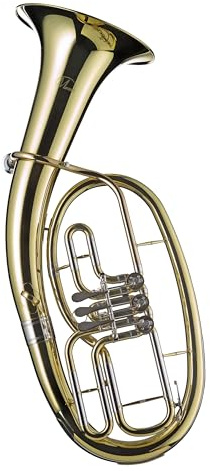 Monzani MZBR-1211L Bb-Tenorhorn, Messingkorpus, Goldmessing Mundrohr, Klarlack lackiert, 3 Ventile, 13 mm Bohrung, inklusive Mundstück, Hardcase, Ideal für Anfänger und Fortgeschrittene