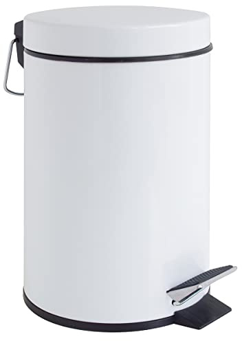 GELCO Design 709129 Poubelle A Pedale 3L, Métal, Blanc, 22.5 x 17 x 26 cm