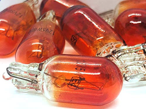 INION 10x Stück WY5W W2.1x9.5d T10 12V 5W AMBER/ORANG KFZ Beleuchtung LONGLIFE Glühlampe Glassockellampe Glühbirne Soffitte Autolampen WERKSTATTWARE