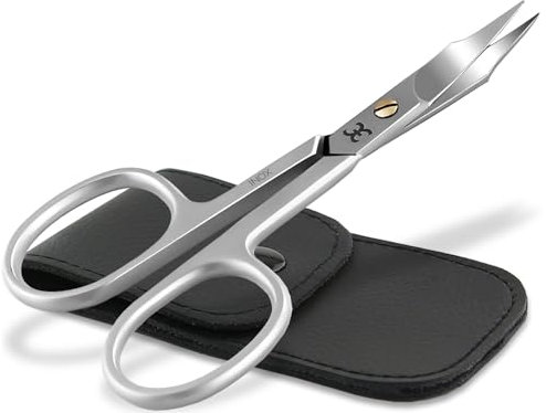 Nagelschere Hautschere Kombi Maniküre Pediküre Schere Edelstahl mit Extra scharfem Schnitt im Etui (Nagelschere mit Turmspitze 9 cm + Etui)