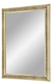 FRAMO Trend 35 - Wandspiegel 60x145 cm mit Rahmen (Silber Leaf), Spiegel nach Maß mit 35 mm breiter MDF-Holzleiste - Maßgefertigter Spiegelrahmen inkl. Spiegel und Stabiler Rückwand mit Aufhängern