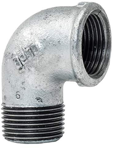 Winkel 1 1/2 Zoll 90 Grad - Winkel IG/AG verzinkt/Fitting aus Temperguss und feuerverzinkt zur Verschraubung für Wasserleitung und Heizung zur Richtungsänderung um 90°