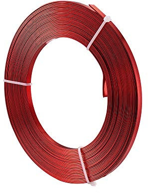 Aluminiumdraht, flach, 5 mm breit, 18 Gauge (10,9 Fuß/Rolle, Rot