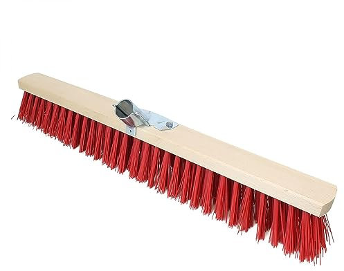 Linxor France ® Balai cantonnier en Bois - 60 cm - Rouge - Norme CE