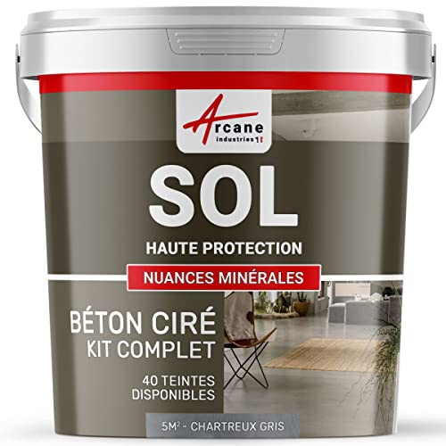 HOCHSCHUTZ BODENBESCHICHTUNGS-SET FÜR GESCHLIFFENEN BETON - NUANCES MINERALES Kartäuser - Grau - 5 m² (in 2 schichten)