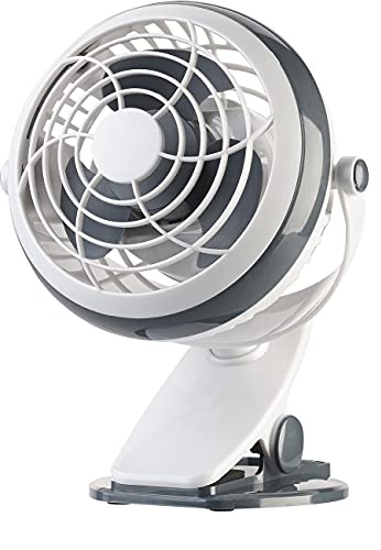 Sichler Haushaltsgeräte Klemmventilator: Mobiler Ventilator mit Klemme, USB- & Batterie-Betrieb, 3 W, Ø 12,7 cm (Lüfter USB, Ventilator Clip, 12)