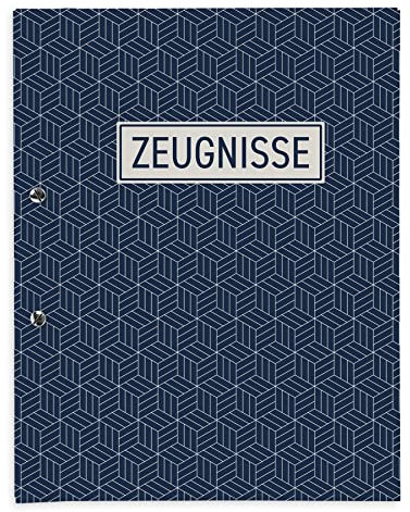 itenga Zeugnismappe mit Buchschrauben Motiv abstrakt geometrisch erweiterbar für Kinder Jugendliche Erwachsene Mädchen und Jungen