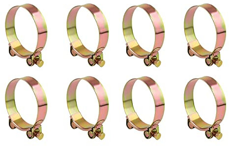 23-25mm Stainless Steel Pipe Clamp T-Bolt Clamp Heavy Duty Hose Clamp Petrol Clips for Automobiles, Industries, Ships, Homes, Etc 8PCS