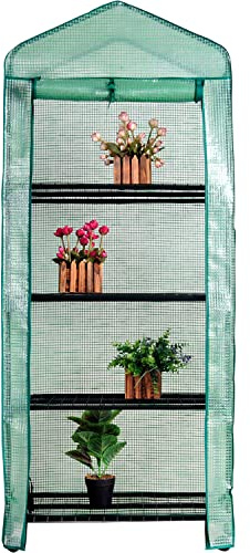 NYVI Foliengewächshaus NYVIGreen 158x69x49 cm - Gewächshaus klein für Jungpflanzen, Tomaten - Überwinterungszelt wetterfest, atmungsaktiv, lichtdurchlässig - Treibhaus für Garten, Terrasse, Balkon