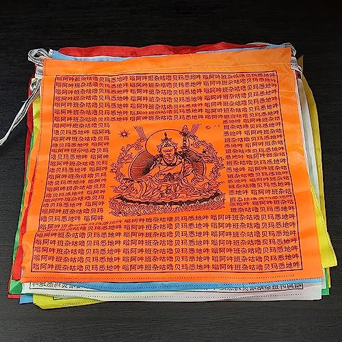 Buddhistiska bönflaggor, tibetanska bönflaggor/meditataion, zen heminredning, utomhus, tibetanska buddhistiska bönflaggor, längd 5 M, paket med 10