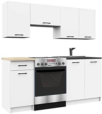 AKORD | Conjunto de Muebles de Cocina Oliwia | Completa Pequeña | Mueble Modular | A Medida 180 cm | Modulares Pequeñas | Blanco