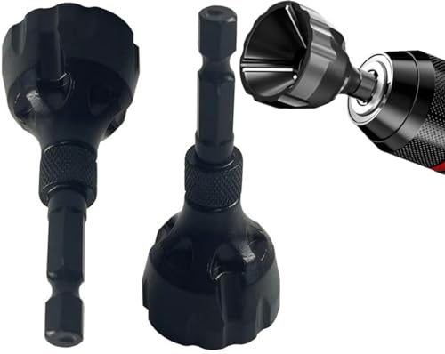 2PCS Deburring External Chamfer Tool with Carbide Blade, Deburring Drill Bit Remove Burr Tools Quick Release Hex Shank, Repair Tools for Damaged Screws, Bolts and Fasteners 1/8-3/4(3mm-19mm) (Black)