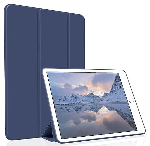 Figair Hülle für iPad mini 4 (2015 Modell), Weicher TPU Rückseite Ultradünn Leicht Smart Schutzhülle, Auto Schlafen/Wecken Hülle für iPad mini 4. Generation A1538/A1550, Dunkelblau