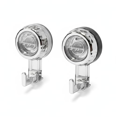 RPS-IND 2 pcs Rotate Vacuum Suction Cup Hooks, Heavy Duty Suction Cups 20 lb,Removable Reusable