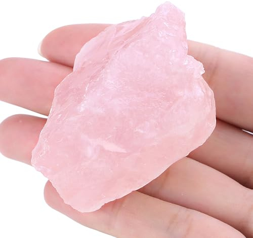 GUJOXILA 1.8-2.2 Rose Quartz Rough Stone Healing Crystals Gemstone | Large Natural Stones Rocks Rose Quartz Pink Gemstones Protection Reiki Divination Meditation 1pcs