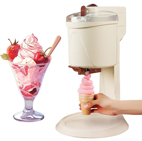KYZTMHC Macchina per Il Gelato per la casa Macchina per Gelato Soft Gelatiera arrotolata Macchina per Dessert alla Frutta Fai da Te per la casa Macchina per Coni di Neve