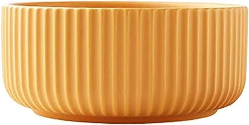 Cuenco para Servir, Cuenco de cerámica de Loza, ensaladera Grande de Porcelana Azul, Amarillo