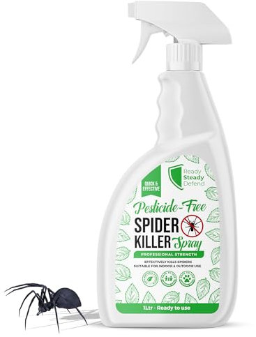 Insect & Spider Killer Spray 1 Litre - Approved for Use Polymer, Fast-Acting, Non-Toxic, for Home & Travel, Biodegradable Formula - Home & Garden Spider Control - Easy to use