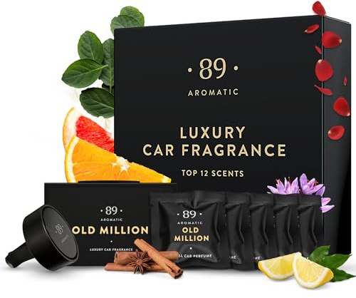 Aromatic •89• Car Air Fresheners Vent Clip Set - 12 Months of Luxury Fragrances, Interior Car Freshener for Men & Women, 12 Unique Perfume Scents, Automotive Odor Eliminator, Fragrance Gift Set