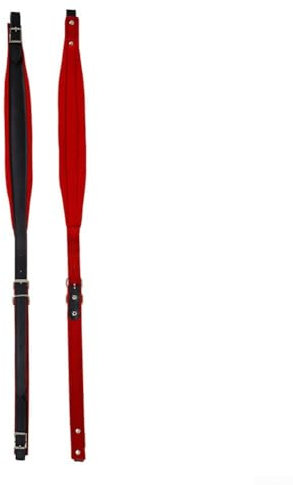 ZAMETTER Akkordeonriemen aus Leder Akkordeon Gurt Leder Akkordeon Schultergurte verstellbare Akkordeon-Schultergurte 84–101 cm für 16–120 Bassakkordeons(rot)