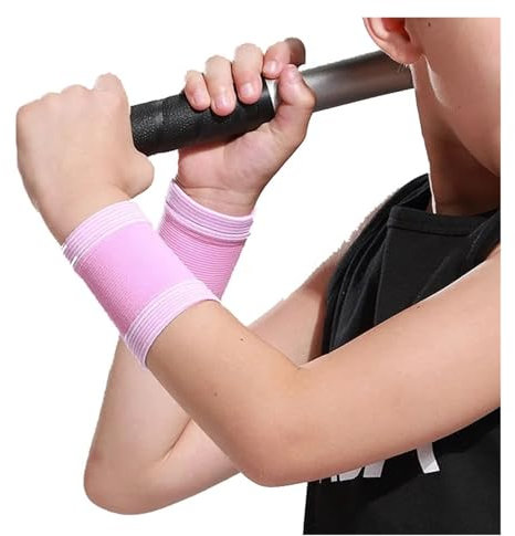 YXADGML Knee Sleeves 1 Pair Sports Knee Pads Elbow Pads Wrist Guards Ankle Brace Boys & Girls Knee Pads for Basketball Volleyball Sports(1Pair-pink-wrist,L (40-55KG))
