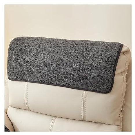 Armlehnenbezüge kopfschutz für sofa couch überzug u form xxl armbezug, sesselbezüge klein kopfstützenschutz abdeckung armlehnen organizer arm armrest cover armlehne bezug 19(Schwarz Grau,Kopfstütze 1