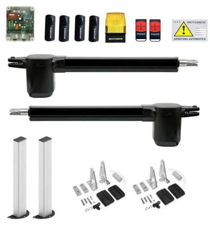Kit Automazione BHE corsa 400 230v 2 Ante Cancello battente completo di colonnine