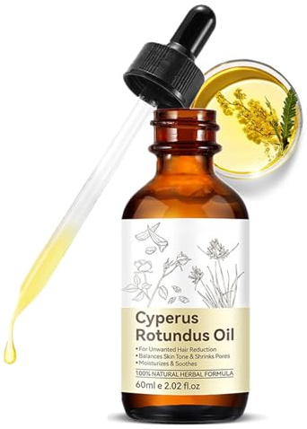 Cyperus Rotundus Oil for Hair Removal Organic Cyperus Oil Hair Growth Inhibitor Reducing Body Hairs Growth, Shrink Pores, Moisturizes & Soothes The Skin