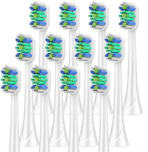12x Ondomed Aufsätze M2 für alle HX-Philips Sonicare Ersatzbürsten - weiß | Kompatible Aufsteckbürsten - Bürstenköpfe Medium-Weich, Modell M2, Alternative zu HX6018, Click-on-System