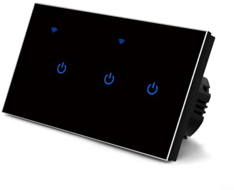 Fauhapyway WiFi Touch Light Switch Smart Wall 2 Way Control Panel Remote Control Compatible With App Voice Control 220V Home Automation(3 Gang 2Way)