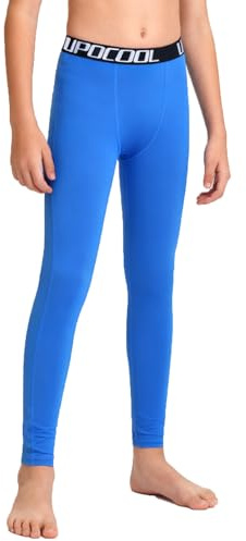 Upocool Boys Compression Leggings Quick Dry Youth Basketball Pants Sports Tights Football Base Layer for Kids Blue M