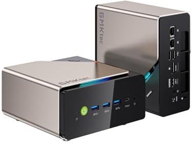 GMKtec EVO-T1 AI Mini PC Intel Ultra 9 285H, 64 GB DDR5, SSD M.2 PCIe 4.0 de 2 TB, 99 Tops, Mini Gaming PC con Oculink | Dual 2.5G LAN | USB 4.0 | Pantalla Cuádruple 8K, para el hogar y la Oficina