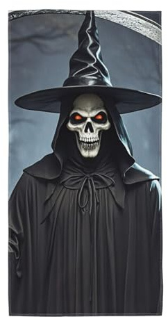 GJHKSSVB Death Scythe Hand Towel Absorbent Soft Beach Towels Decorative Microfiber Bathroom Towels Bath Towels for Kitchen Home Spa Hotel Yoga 13.8X29.5