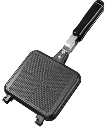 Camping Toastie Maker, Double Side Toasted Sandwich Maker Non-Stick Stovetop Bread Frying Pan with Heat-Resistant Handles for Home Outdoor Camping, Sandwich Press