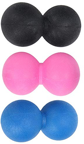 TPR Yoga Massage Ball Muscle Relax Portable Fitness Body Fascia Exercice Ball Set (Noir + rouge rose + bleu)