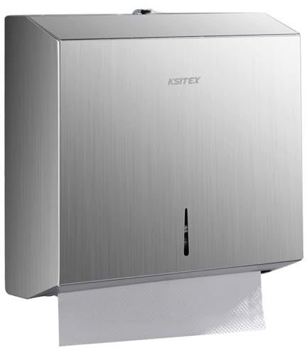 KSITEX Kommerzieller Papierhandtuchspender zur Wandmontage, Edelstahl-Handtuchspender mit Schloss, großvolumiger Halter für Multifold-Papierhandtücher für Badezimmer, Küche und öffentliche Bereiche