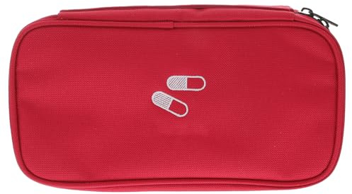 Rote Erste Hilfe Tasche aus Oxford mit Griff für Sport und Auto | Reißfestes Polyester, Innen Netzfächer zur Sortierung, Leichtes Format für Unterwegs