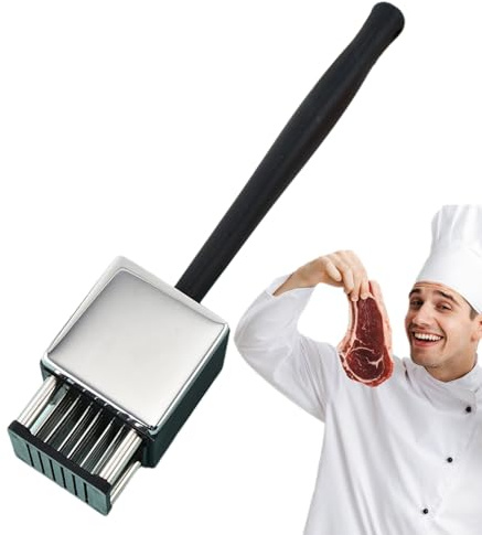 Marteau de Cuisine pour Viande - Outil de Cuisine 2-en-1 en Acier Inoxydable | Attendrisseur pour Barbecue et Cuisson - Pour Maison, Restaurant, Barbecue – Steak, Poulet, Porc, Bœuf