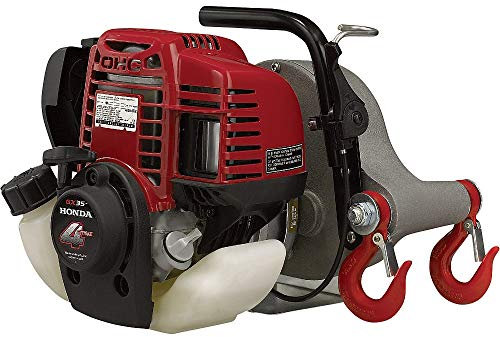 Portable Winch Kit forestal de cabrestante de cabrestante a gas - Capacidad de tracción de 2.2 libras, motor Honda GHX-50, número de modelo PCW5000-FK