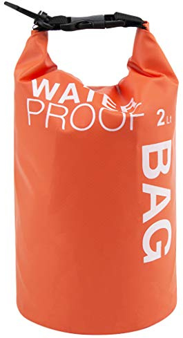 Wasserfester Trockenbeutel von LuckyStone, farbige Trockentasche für Boot, Kajak, Angeln, Rafting, Schwimmen, Camping, Kanufahren, rot, 2L