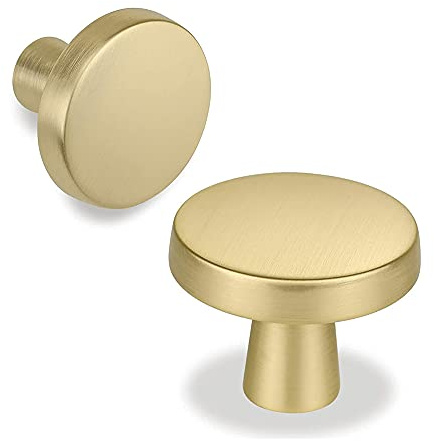 Goldenwarm 10 Stück Möbelknopf Gold Griffe gold matt Möbelgriffe Gold Schrankgriffe Schubladengriffe Vintage Schrankknöpfe Küchenknopf - LS5310GD