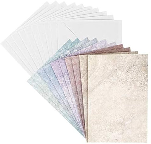 Ideen mit Herz Grußkarten-Set mit Umschlägen | 10 Motiv-Karten | blanko | bunt | neutral | ideal für Glückwünsche zum Geburtstag, Hochzeit,uvm. | Din B6 (Marmoroptik)