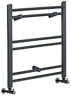 Milano Artle Anthracite Straight Bar Heated Towel Rail - 600mm x 400mm