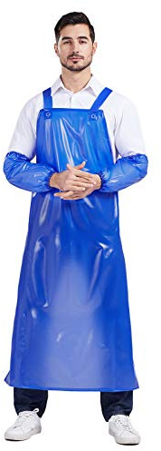 Nanxson Unisex wasserdicht Schürze PVC Arbeitsschürze Metzgerschürze | Herren Damen Fleischerschürze für Geschirr spülen,Autowaschen,Schlachten,Gemüse waschen,Gartenarbeit,Lackieren